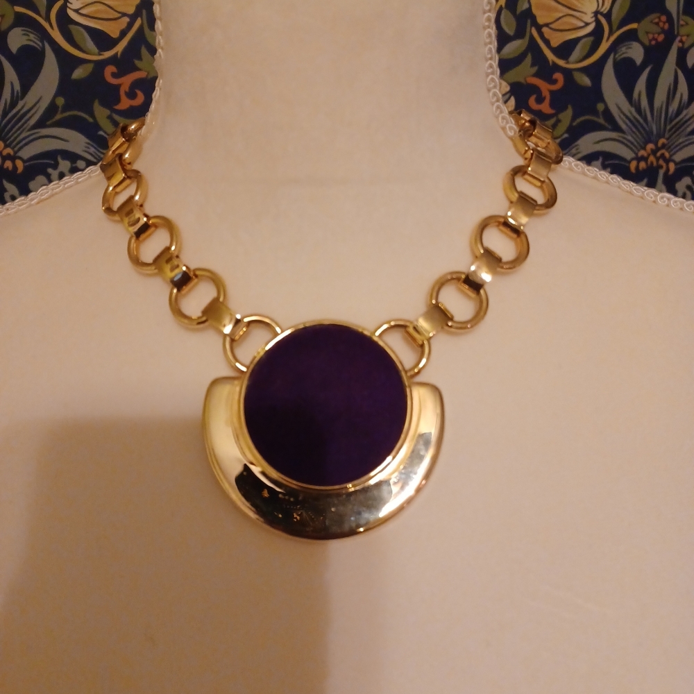 Purple Suede Pendant necklace